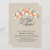 食べ飲みして結婚しよう! ラスティック フローラル リース 招待状 (正面/裏面)