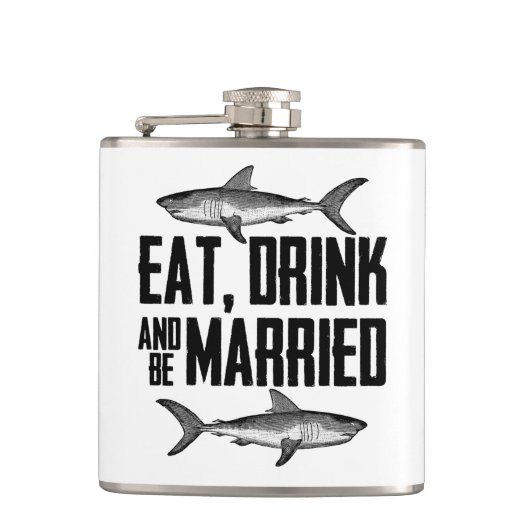 食べ飲みてヴィンテージ結婚したザメ結婚ス フラスク (正面)