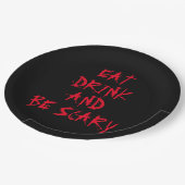 食べ飲みて怖い赤血ハローウィンパーティ ペーパープレート (アングル)