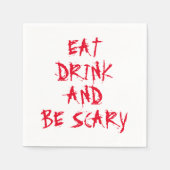 食べ飲みて、怖い赤い血の文字ハロウィーン スタンダードカクテルナプキン (正面)