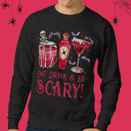 食べ飲みと怖いハロウィーンカクテル スウェットシャツ