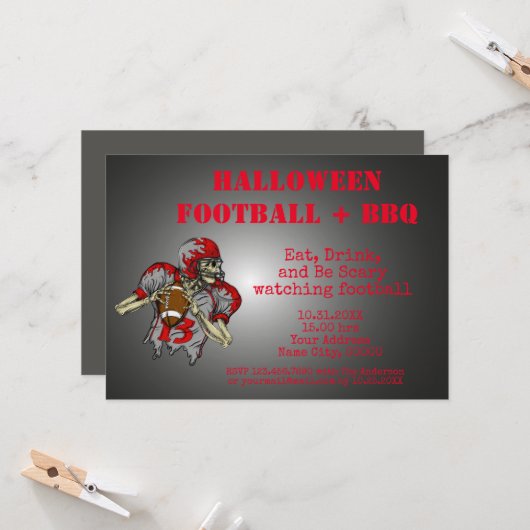 食べ飲みと怖いハロウィーンBBQ招待状 招待状 (正面/裏面インサイチュ)