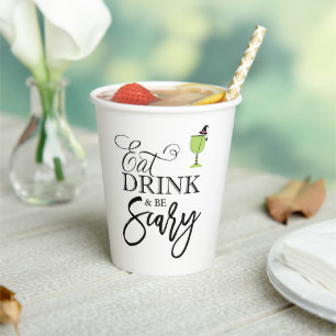 「食べ飲みと怖がる」ハローウィンパーティ紙Cu 紙コップ
