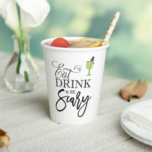 「食べ飲みと怖がる」ハローウィンパーティ紙Cu 紙コップ (インサイチュ)