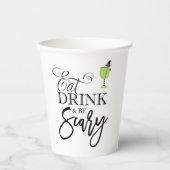 「食べ飲みと怖がる」ハローウィンパーティ紙Cu 紙コップ (正面)