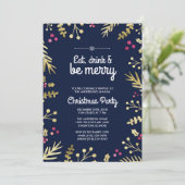 食べ飲みと楽しいクリスマスパーティの招待状 招待状 (スタンド正面)