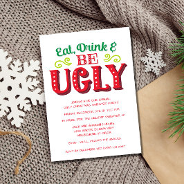 食べ飲みと醜いクリスマスのセーターパーティー 招待状