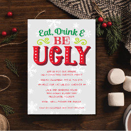 食べ飲みと醜いクリスマスのセーターパーティー 招待状