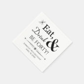 食べ飲みと4レトロ40ファンキー歳になる スタンダードカクテルナプキン (角)