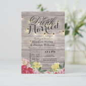 食べ飲みとBe結婚した String Light素朴 Wood 招待状 (スタンド正面)