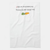 「食べ飲みメリーて、元気で明日の私たちダイエット」 キッチンタオル (縦)