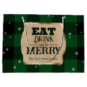 食べ飲みメリーとBe Green Plaidクリスマス ラージペーパーバッグ (裏面)