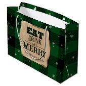 食べ飲みメリーとBe Green Plaidクリスマス ラージペーパーバッグ (裏面アングル)