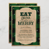 食べ飲みメリーとBe Green Plaidクリスマス 招待状 (正面/裏面)