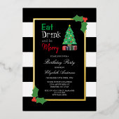 食べ飲みメリー会 箔招待状 (正面)