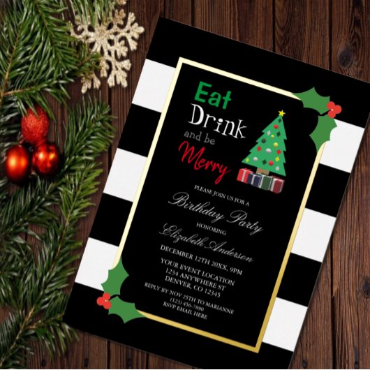 食べ飲みメリー会 箔招待状