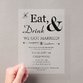 食べ飲み得て結婚したElopement Wedding Party アクリル招待状