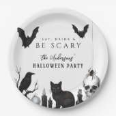 食べ飲み怖いゴシックハローウィンパーティ ペーパープレート (正面)