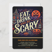 食べ飲み怖いブラックハローウィンパーティ 招待状 (正面)