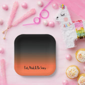 食べ飲み怖い黒とオレンジ ペーパープレート (パーティー)