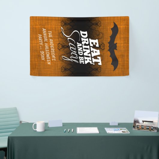 食べ飲み怖い – ハローウィンパーティ 横断幕 (トレードショー)