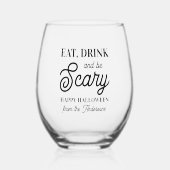 食べ飲み怖がるハローウィンパーティ ステムなしワイングラス (正面)