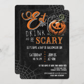 食べ飲み怖がるハローウィンパーティ 招待状 (正面/裏面)