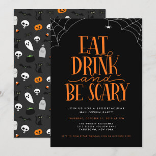 食べ飲み怖がるハローウィンパーティ 招待状