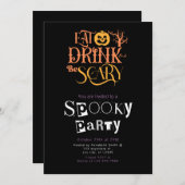 食べ飲み怖がるハローウィンパーティ 招待状 (正面/裏面)