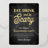 食べ飲み怖がるハローウィンパーティ 箔招待状 (正面)