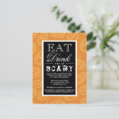 食べ飲み怖がる |ハッピーハローウィンパーティー インビテーションポストカード (スタンド正面)