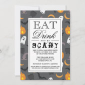 食べ飲み怖がる |ハッピーハローウィンパーティー 招待状 (正面)