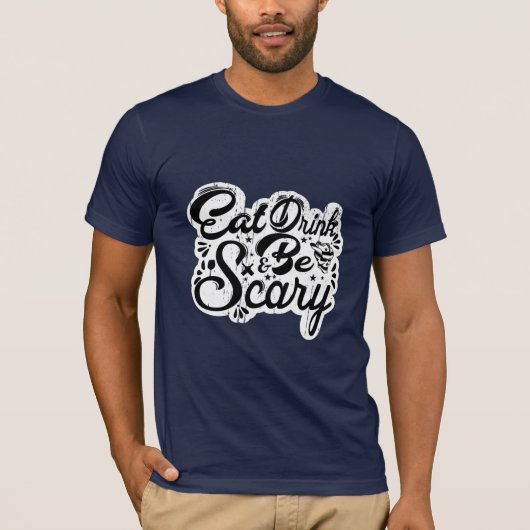 食べ飲み怖がる Tシャツ (正面)