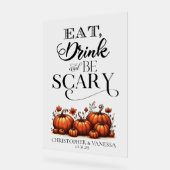 食べ飲み怖結婚い アクリルサイン (傾斜)