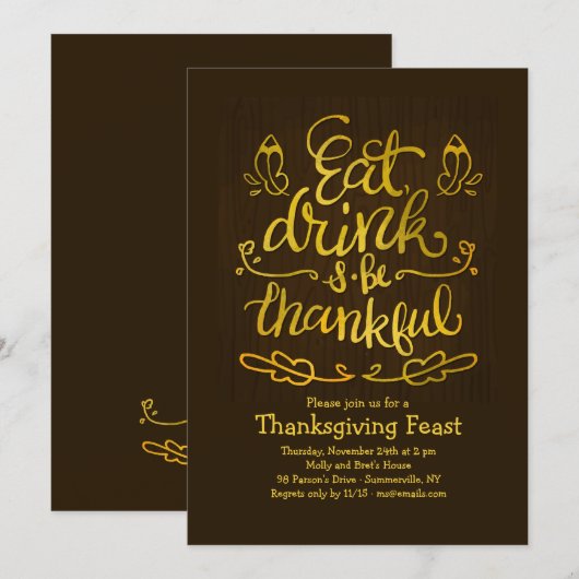 食べ飲み感謝招待状 招待状 (正面/裏面)
