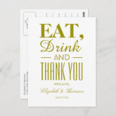 食べ飲み感謝金ゴールド ポストカード (正面/裏面)