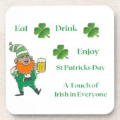 食べ飲み楽しむて，St patricks day コースター (正面)