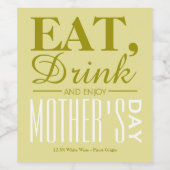 食べ飲み楽しむ母の日 ワインラベル (シングルラベル)