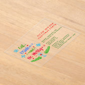 食べ飲み楽メリーにクリスマスのパーティーに アクリル招待状 (レイダウン)