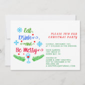 食べ飲み楽メリーにクリスマスのパーティーに 招待状 (正面)