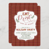 食べ飲み楽メリーパーティの招待状 招待状 (正面/裏面)