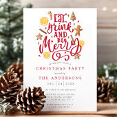 食べ飲み水メリー色のクリスマスパーティー 招待状