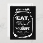 食べ飲み水結婚したのサンキューカード ポストカード (正面/裏面)