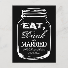 食べ飲み水結婚したのサンキューカード ポストカード