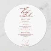 食べ飲み物およびプレートのビー結婚したルラウンドメニューカード メニュー (正面)
