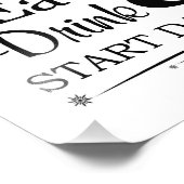 食べ飲み物とスタート踊りの結婚看板 フォトプリント (角)