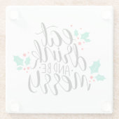 食べ飲み物とビーメリーデザイン ガラスコースター (裏面)