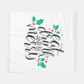 食べ飲み物とビーメリーデザイン フリースブランケット (正面(横))