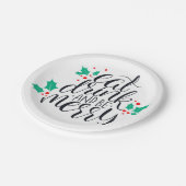 食べ飲み物とビーメリーデザイン ペーパープレート (アングル)