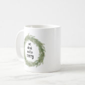 食べ飲み物とビーメリーホリデー コーヒーマグカップ (正面左)